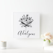 フリースブランケット スクエア壁時計 (ホーム)