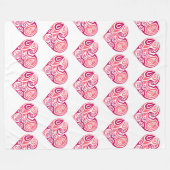 フリースブランケット-ハートデザイン2 フリースブランケット (正面(横))