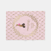 フリースブランケット、ベビーシャワー、女の赤ちゃん、王女、 フリースブランケット (正面(横))