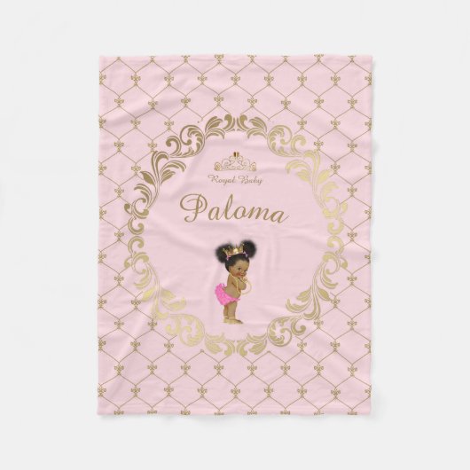フリースブランケット、ベビーシャワー、女の赤ちゃん、王女、 フリースブランケット (正面)