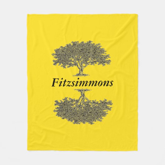 フリースブランケット – 反射した木 (正面)