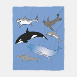 フリースブランケット，海洋生物，海，野生生物 フリースブランケット