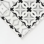フリースブランケット、白、黒のジオメトリパターン フリースブランケット (角)
