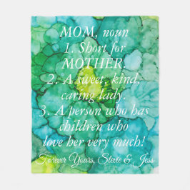 フリースブランケット「青緑色の花」をパーソナライズ フリースブランケット