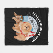 フリースブランケット- 2025ロゴ付き黒 フリースブランケット (正面(横))