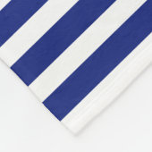 フリースベビーブランケットネイビーブルー&ホワイトストライプズ フリースブランケット (角)