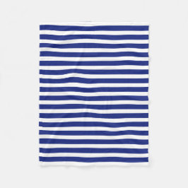 フリースベビーブランケットネイビーブルー&ホワイトストライプズ フリースブランケット