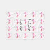 フリースモノグラムのフラミンゴベビーブランケット フリースブランケット (正面(横))