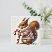 フリースリーブのリスとチョコレートの飾り シーズンカード (スタンド正面)