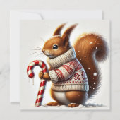 フリースリーブのリスとチョコレートの飾り シーズンカード (正面)