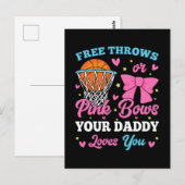 フリースローかピンクのリボン お父さんはあなたのことが好き ポストカード (正面/裏面)