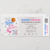 フリースローまたはピンクの弓ジェンダーの表示チケット 招待状 (正面)