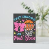 フリースローまたはピンクの弓 ポストカード (スタンド正面)