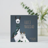 「フリース ナビダッド」おしゃれ ユニーク エレガントなダジャレ シーズンカード (スタンド正面)