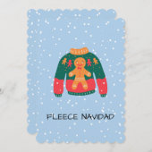 フリース ナビダッド - 面白いクリスマス スウェーター デザイン (正面/裏面)