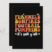 フリース 焚き火 フットボール かぼちゃ 秋だよ 招待状 (正面/裏面)