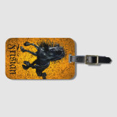 フリース、黒い牡馬、フリース馬/5 ラゲッジタグ (正面横)