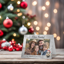 フリースNavidadヒツジ写真ホールディングホリデーカード シーズンカード