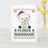 フリースNavidad – かわいいクリスマスおもしろい羊パン カード (黄色い花)
