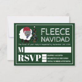 フリースNavidad、スペインのクリスマスパーティーRSVP 出欠カード