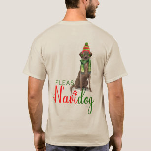 フリーズナビドッグチョコレートラボおもしろい犬クリスマス Tシャツ