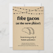 フリータコおもしろい引っ越し祝いパーティーパーティの招待状 招待状 (正面)