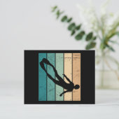 フリーダイバーレトロフリーダイビング無呼吸ダイバーアポネア ポストカード (スタンド正面)