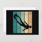 フリーダイバーレトロフリーダイビング無呼吸ダイバーアポネア ポストカード (正面/裏面)