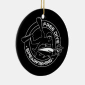 フリーダイブスピアフィッシング魚釣り狩り セラミックオーナメント (右)
