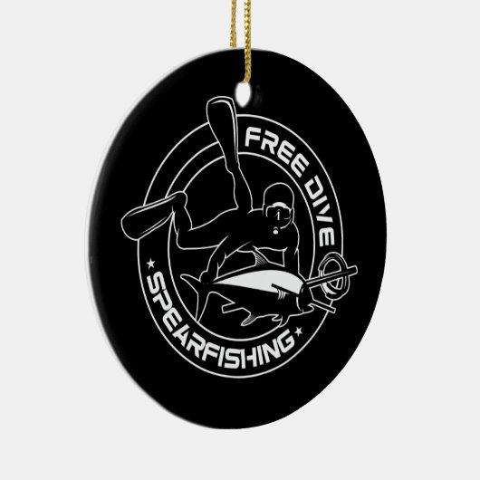 フリーダイブスピアフィッシング魚釣り狩り セラミックオーナメント (右)