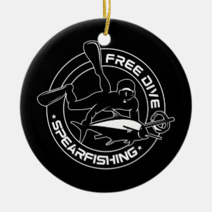 フリーダイブスピアフィッシング魚釣り狩り セラミックオーナメント