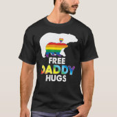 フリーダディーハグレインボーベアーlgbtプライドゲイレズビア tシャツ (正面)