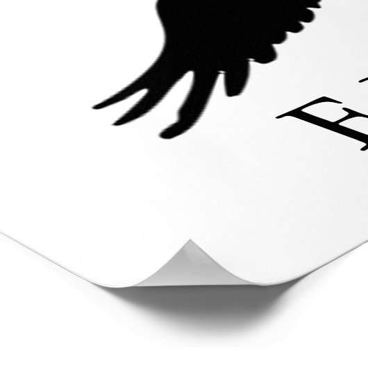 フリーダムやる気を起こさせるイーグルランディング白黒アート ポスター (角)