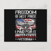 フリーダムアイントフリー退役軍人 – アメリカンイーグル ポストカード (正面)