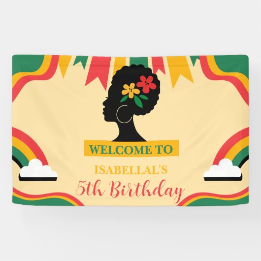 フリーダムアフロ黒人歴史月誕生日会 横断幕 (横)