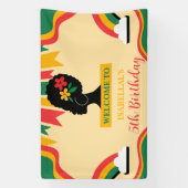 フリーダムアフロ黒人歴史月誕生日会 横断幕 (縦)