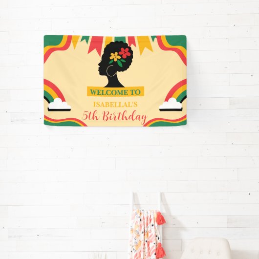 フリーダムアフロ黒人歴史月誕生日会 横断幕 (インサイチュ)