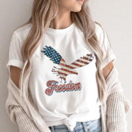 フリーダムアメリカン・イーグル7月4日赤白青 Tシャツ