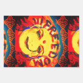 フリーダムイエロースマイリーフェイス ラッピングペーパーシート (正面)