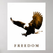 フリーダムイーグルやる気を起こさせるブラウンポップ・アートのアートポスター ポスター (正面)