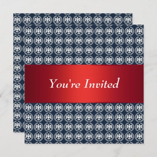 フリーダムイーグル愛国的赤白青 招待状 (正面/裏面)