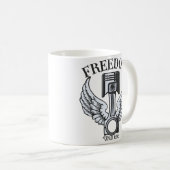 フリーダムウイングピストンバイクヴィンテージ コーヒーマグカップ (正面右)