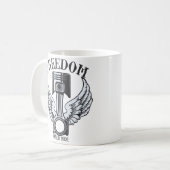 フリーダムウイングピストンバイクヴィンテージ コーヒーマグカップ (正面左)