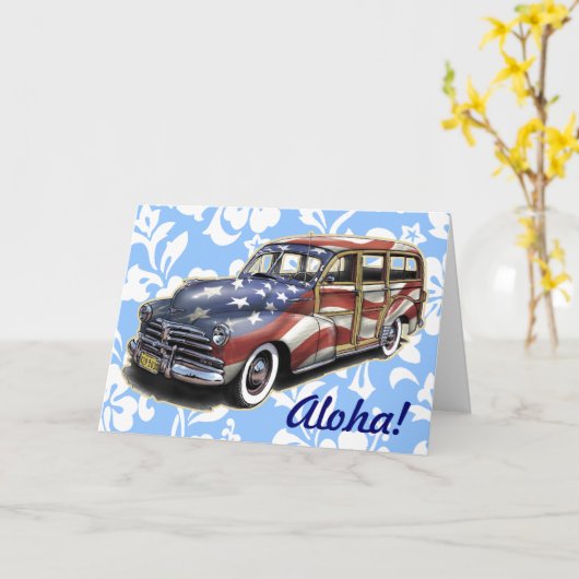 フリーダムウッディハワイアングリーティングカード カード (黄色い花)