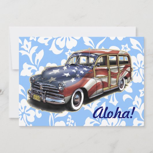 フリーダムウッディハワイアンパーティの招待状 招待状 (正面)