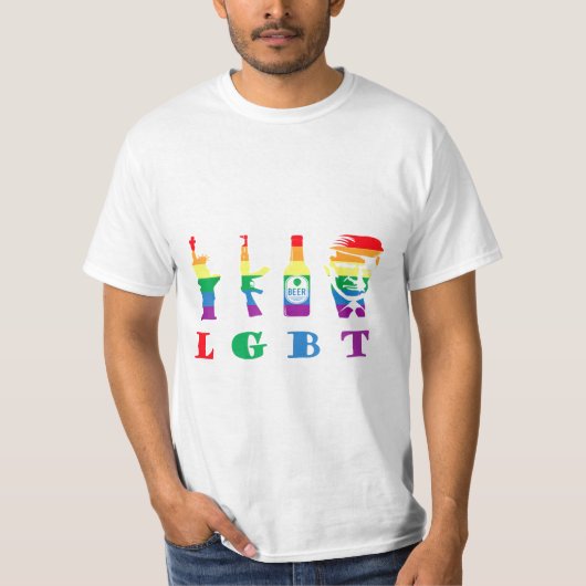 フリーダムガンビールトランプのLGBTトランプのサポートは Tシャツ (正面)
