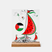 フリーダムグローバルスムード浮力船でガザへ アクリルサイン (正面)