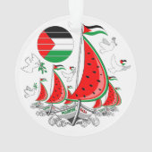 フリーダムグローバルスムード浮力船でガザへ オーナメント (裏面)