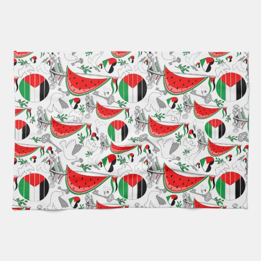 フリーダムグローバルスムード浮力船でガザへ キッチンタオル (横)