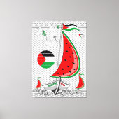 フリーダムグローバルスムード浮力船でガザへ キャンバスプリント (正面)